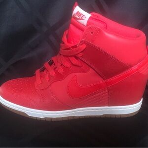 Nike Dunk Sky Hi Hidden Wedge Women’s Size 10 Leather Red Sneakers